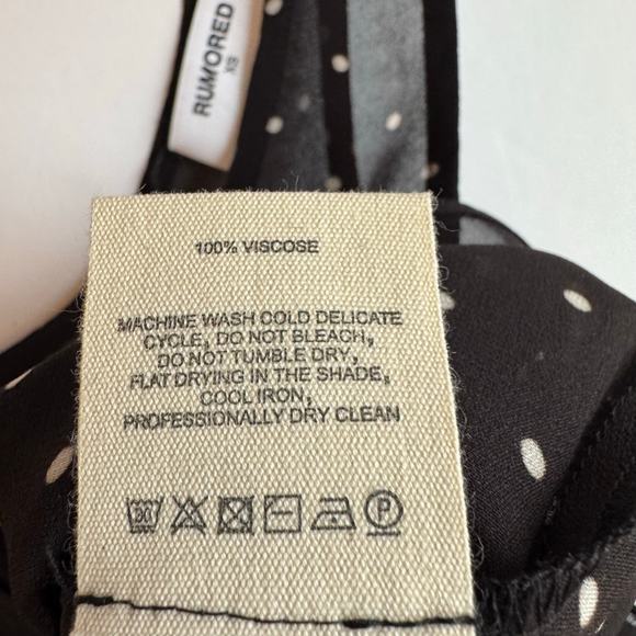 Rumored Old Fashioned Top Polka Dot Sheer Classic Tank Extra Small Black White - Picture 9 of 10